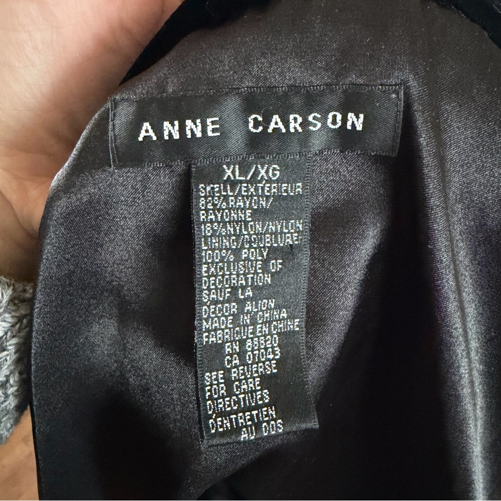 Anne Carson Black Velvet Embroidered Blazer Bolero - Picture 5 of 5